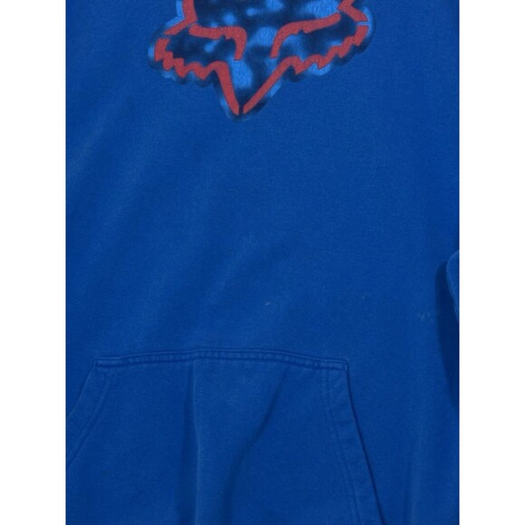 VTG Fox Racing Hoodie Men Large Blue Pullover Motocross Camo Logo Promo 90s Y2K - Picture 8 of 14